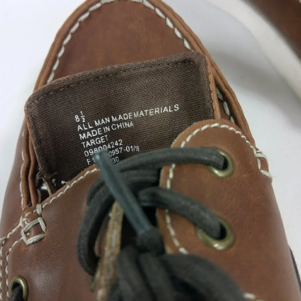Merona Men's Brown Two Eye Boat Shoes 8.5M